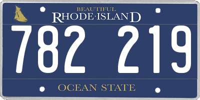RI license plate 782219