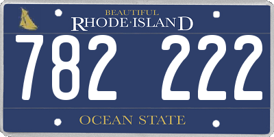 RI license plate 782222