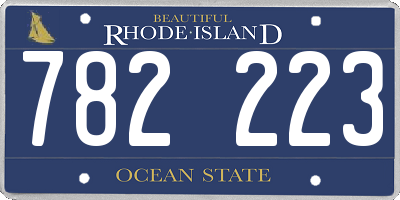 RI license plate 782223