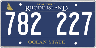 RI license plate 782227