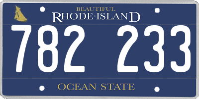 RI license plate 782233