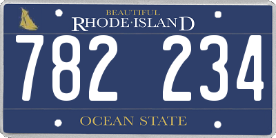 RI license plate 782234