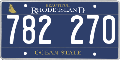 RI license plate 782270