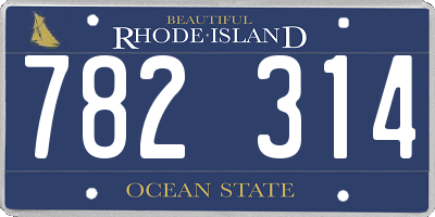 RI license plate 782314