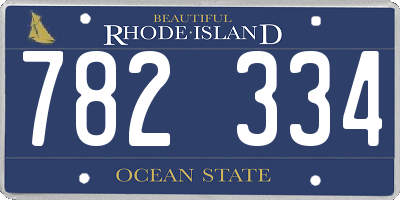 RI license plate 782334