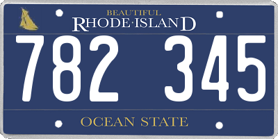 RI license plate 782345