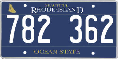 RI license plate 782362