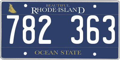 RI license plate 782363