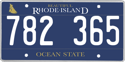 RI license plate 782365