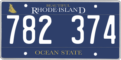 RI license plate 782374