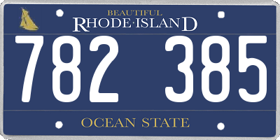 RI license plate 782385