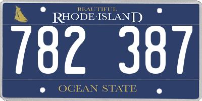 RI license plate 782387