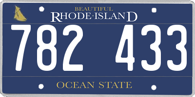 RI license plate 782433