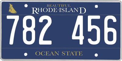 RI license plate 782456