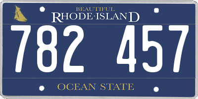 RI license plate 782457