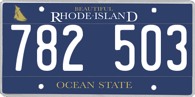 RI license plate 782503