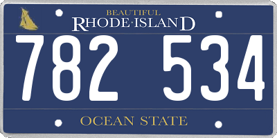 RI license plate 782534