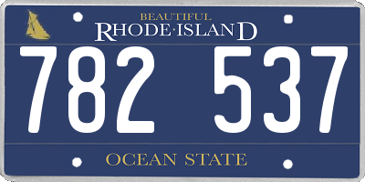 RI license plate 782537