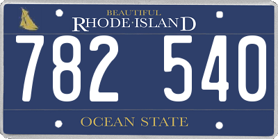 RI license plate 782540