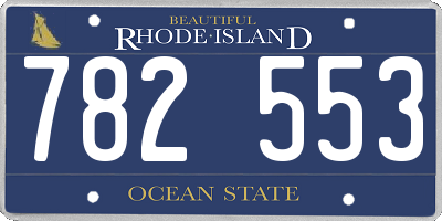 RI license plate 782553