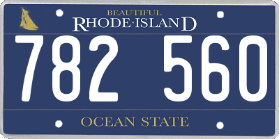 RI license plate 782560