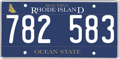 RI license plate 782583