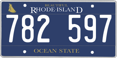 RI license plate 782597