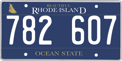 RI license plate 782607