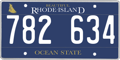 RI license plate 782634