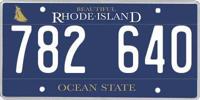 RI license plate 782640