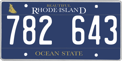 RI license plate 782643