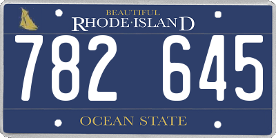 RI license plate 782645