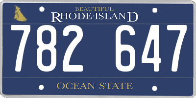 RI license plate 782647