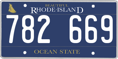 RI license plate 782669