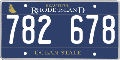 RI license plate 782678