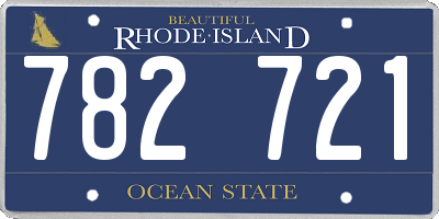 RI license plate 782721