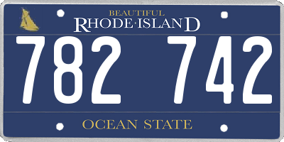 RI license plate 782742