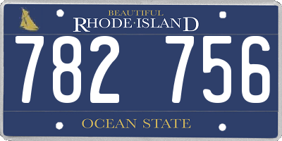 RI license plate 782756