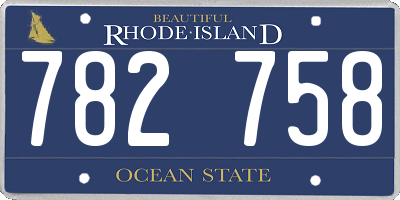RI license plate 782758