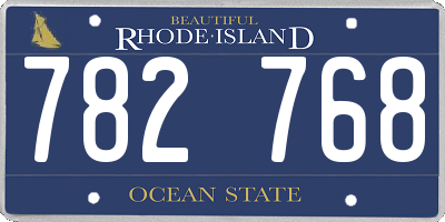 RI license plate 782768