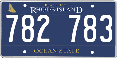 RI license plate 782783