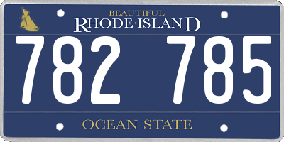 RI license plate 782785