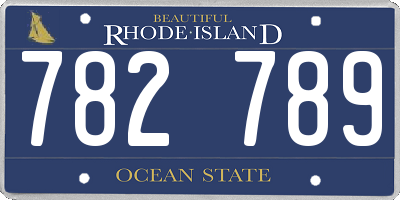 RI license plate 782789