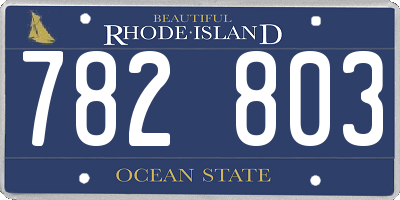 RI license plate 782803