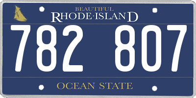 RI license plate 782807
