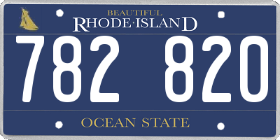 RI license plate 782820