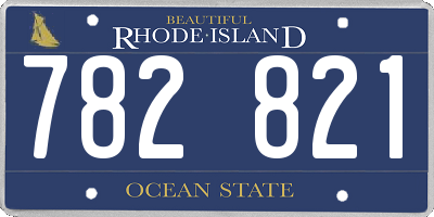 RI license plate 782821