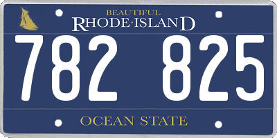 RI license plate 782825