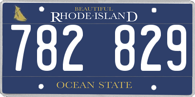 RI license plate 782829