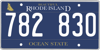 RI license plate 782830
